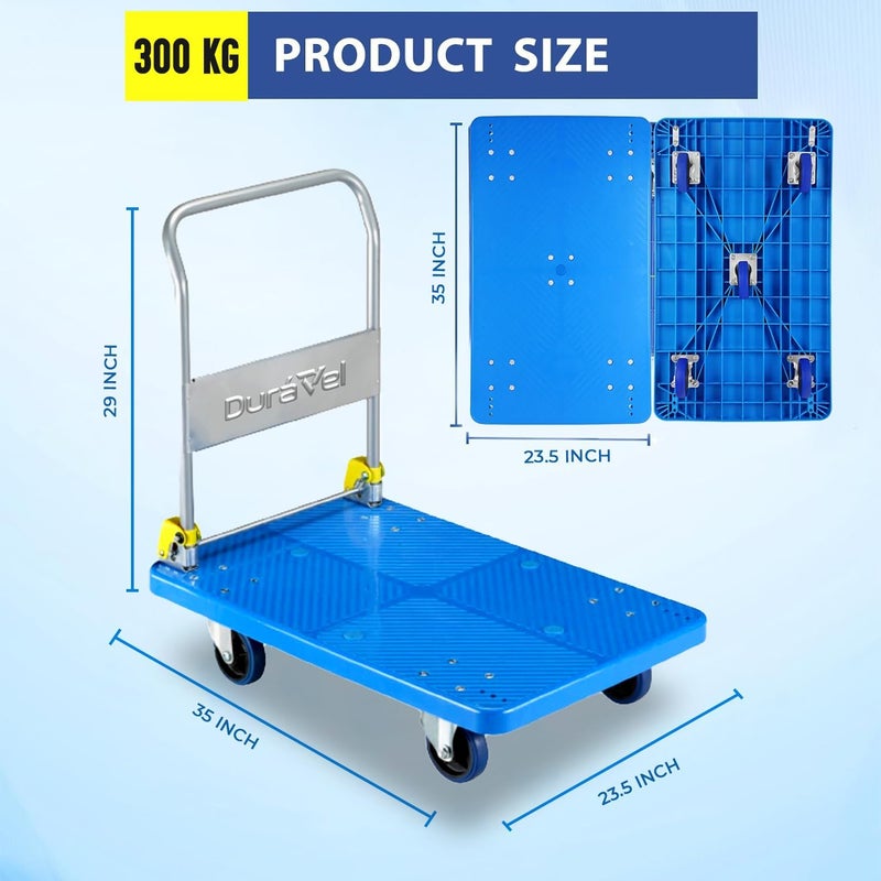 Duravel Heavy Duty Platform Trolley with 360 Degree Swivel Wheels - 300 KG Capacity - Image 4